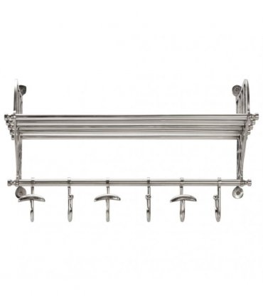vidaXL Luggage Rack with Coat Hangers Wall Mounted Aluminium