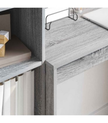 vidaXL Desk with Drawer with Shelf with Storage 2 pcs Grey Sonoma