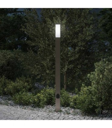 vidaXL Bollard Light with Outlet 110 cm Stainless Steel IP44