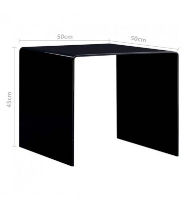 vidaXL Coffee Table Black 50x50x45 cm Tempered Glass