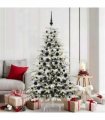 vidaXL Christmas Bauble Set with 300 LEDs 120 pcs Black Plastic