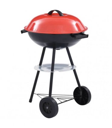 vidaXL Portable XXL Charcoal Kettle BBQ Grill with Wheels 44 cm