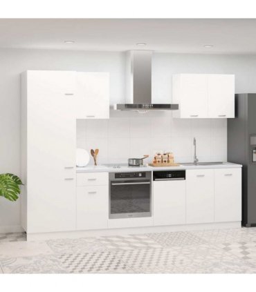 vidaXL 7 Piece Kitchen Cabinet Set Lyon White Engineered Wood