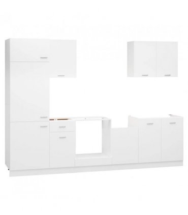 vidaXL 7 Piece Kitchen Cabinet Set Lyon White Engineered Wood