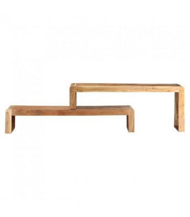 vidaXL 2 Piece TV Cabinet Solid Acacia Wood