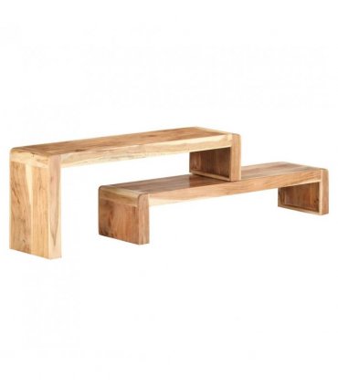vidaXL 2 Piece TV Cabinet Solid Acacia Wood