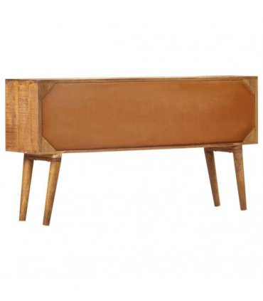 vidaXL Sideboard with Printed Pattern 130x30x70 cm Solid Mango Wood