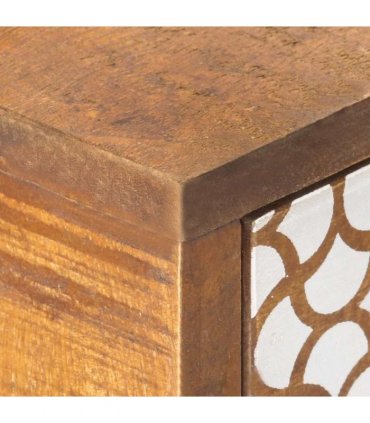 vidaXL Sideboard with Printed Pattern 130x30x70 cm Solid Mango Wood