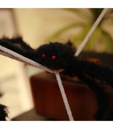 vidaXL Halloween Spider Decoration with Webs 4 pcs Black and white