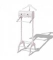 vidaXL Clothing Rack with Cabinet Wood White