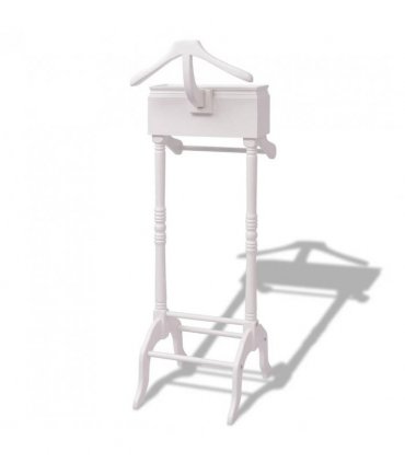 vidaXL Clothing Rack with Cabinet Wood White