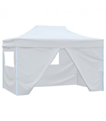 vidaXL Foldable Party Tent with 4 Sidewalls 3x4.5 m White