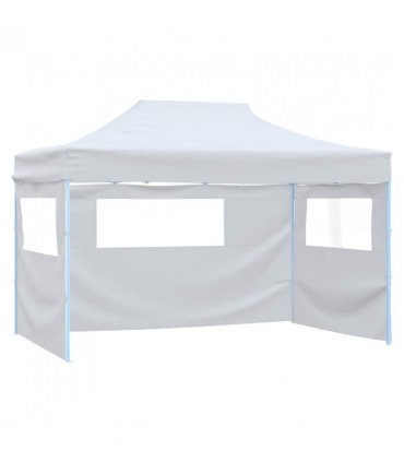 vidaXL Foldable Party Tent with 4 Sidewalls 3x4.5 m White