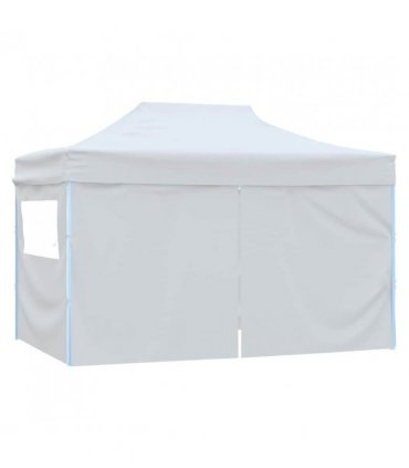 vidaXL Foldable Party Tent with 4 Sidewalls 3x4.5 m White