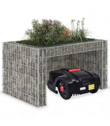 vidaXL Lawn Mower Garage with Raised Bed 110x80x60 cm Steel Wire