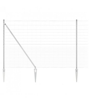 vidaXL Welded Wire Fence with Spikes 25 x 1.6 m Galvanised Steel Mesh