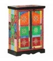 vidaXL Hand Painted Sideboard with Doors 53x30x75 cm Solid Wood Mango