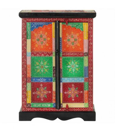 vidaXL Hand Painted Sideboard with Doors 53x30x75 cm Solid Wood Mango