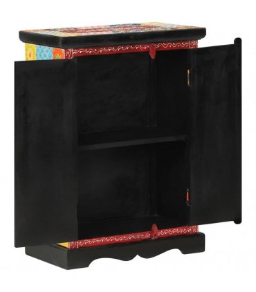 vidaXL Hand Painted Sideboard with Doors 53x30x75 cm Solid Wood Mango
