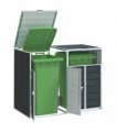 vidaXL Wheelie Bin Storage for Double Bins Anthracite 144x81x113 cm Steel