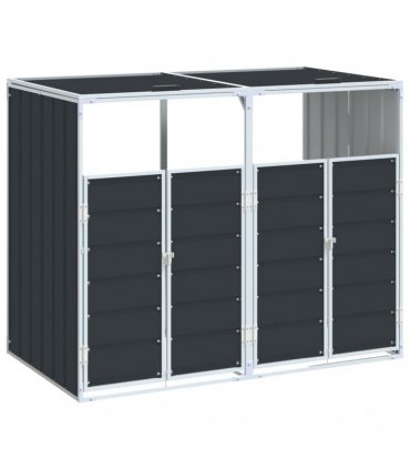 vidaXL Wheelie Bin Storage for Double Bins Anthracite 144x81x113 cm Steel