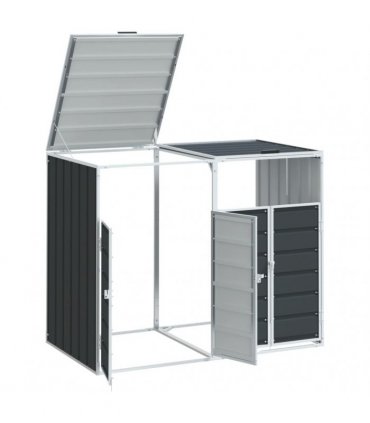 vidaXL Wheelie Bin Storage for Double Bins Anthracite 144x81x113 cm Steel