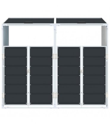 vidaXL Wheelie Bin Storage for Double Bins Anthracite 144x81x113 cm Steel