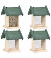 vidaXL Bird Feeders 4 pcs Firwood