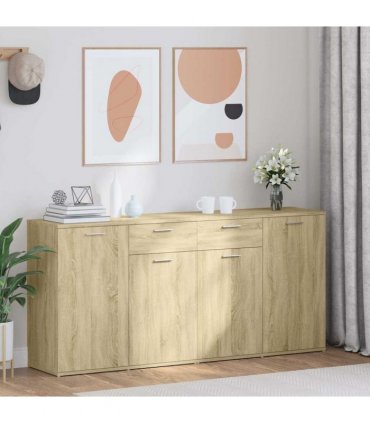 vidaXL Sideboard Sonoma Oak 160x36x75 cm Engineered Wood
