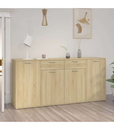 vidaXL Sideboard Sonoma Oak 160x36x75 cm Engineered Wood