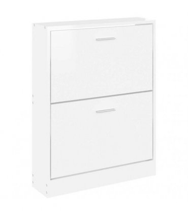 vidaXL Shoe Cabinet High Gloss White 59x17x81 cm Engineered Wood
