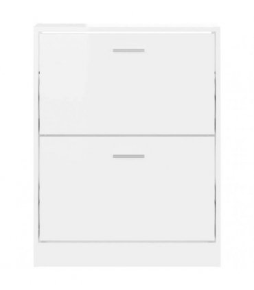vidaXL Shoe Cabinet High Gloss White 59x17x81 cm Engineered Wood