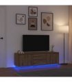 vidaXL TV Cabinet with LED Lights Artisan Oak 160.5x41x50 cm