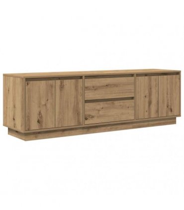 vidaXL TV Cabinet with LED Lights Artisan Oak 160.5x41x50 cm