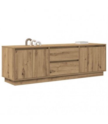 vidaXL TV Cabinet with LED Lights Artisan Oak 160.5x41x50 cm