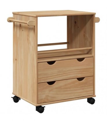 vidaXL Kitchen Trolley OTTA 59x45x80 cm Solid Wood Pine