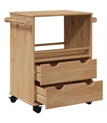 vidaXL Kitchen Trolley OTTA 59x45x80 cm Solid Wood Pine