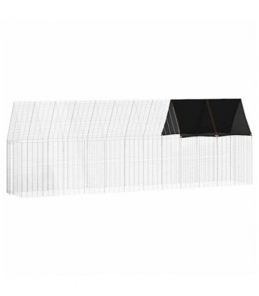vidaXL Chicken Cage 2 pcs Silver 600 x 100 x 210 cm Galvanised Steel