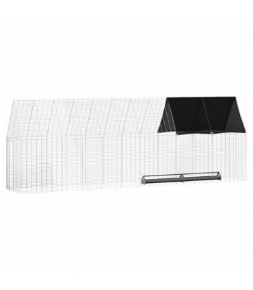 vidaXL Chicken Cage 2 pcs Silver 600 x 100 x 210 cm Galvanised Steel