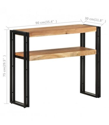vidaXL Console Table 90x30x75 cm Solid Acacia Wood