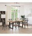vidaXL Dining Table NOAIN U-Shaped Legs 180x90x75 cm Solid Wood Pine