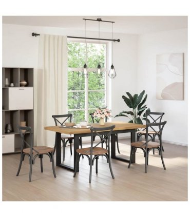 vidaXL Dining Table NOAIN U-Shaped Legs 180x90x75 cm Solid Wood Pine