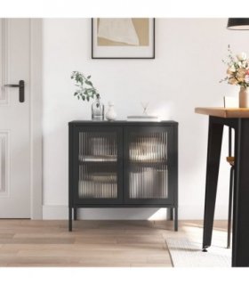 vidaXL Sideboard Black 70x35x70 cm Glass and Steel