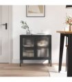 vidaXL Sideboard Black 70x35x70 cm Glass and Steel