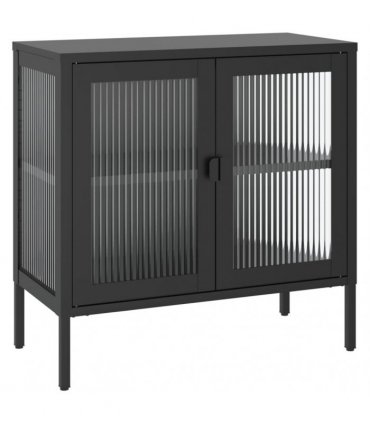 vidaXL Sideboard Black 70x35x70 cm Glass and Steel