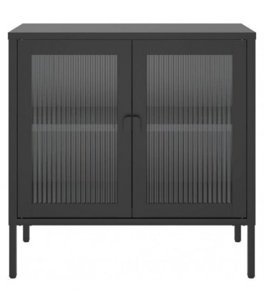 vidaXL Sideboard Black 70x35x70 cm Glass and Steel
