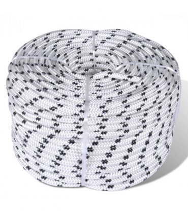 vidaXL Braided Boat Rope Polyester 12 mm 250 m White
