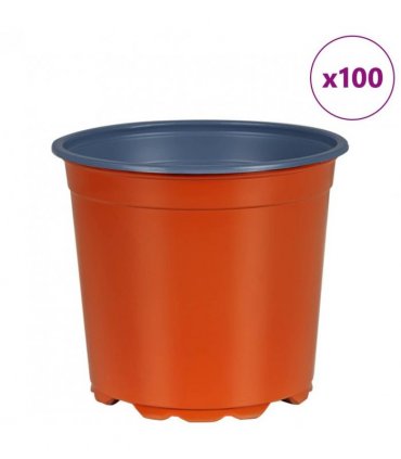 vidaXL Flower Pot 100 pcs Terracotta Ø 15 x 13 cm Plastic