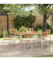 vidaXL Outdoor Dining Set 7 pcs Brown Solid Acacia Wood
