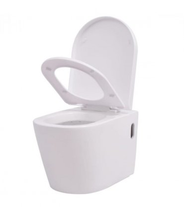 vidaXL Wall Hung Toilet Ceramic White